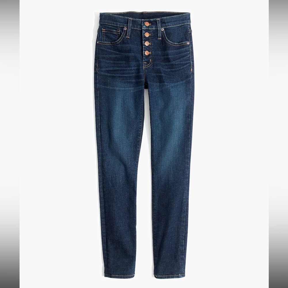 Madewell EUC 9" Mid-Rise Skinny Jeans in Hayes Wash: Button-Front Edition 30P - Picture 10 of 15